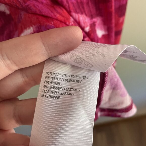 Susan Graver Women 3X Pink Camouflage Liquid Knit Square Neck Short Sleeve Top - Picture 8 of 10